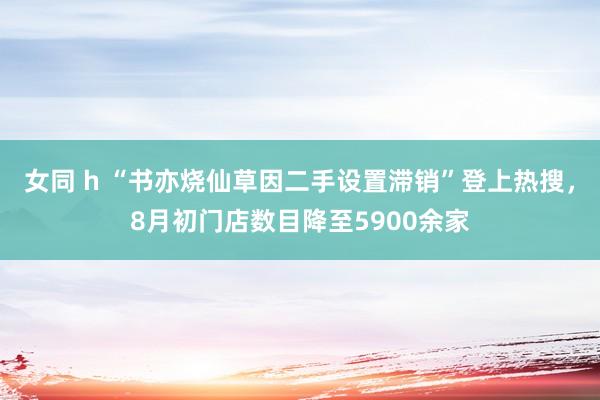 女同 h “书亦烧仙草因二手设置滞销”登上热搜，8月初门店数目降至5900余家