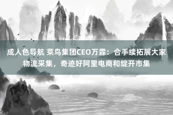 成人色导航 菜鸟集团CEO万霖：合手续拓展大家物流采集，奇迹好阿里电商和绽开市集