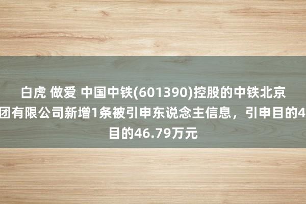 白虎 做爱 中国中铁(601390)控股的中铁北京工程局集团有限公司新增1条被引申东说念主信息，引申目的46.79万元