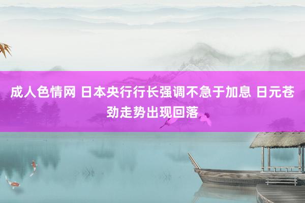 成人色情网 日本央行行长强调不急于加息 日元苍劲走势出现回落