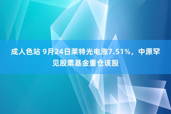 成人色站 9月24日莱特光电涨7.51%，中原罕见股票基金重仓该股