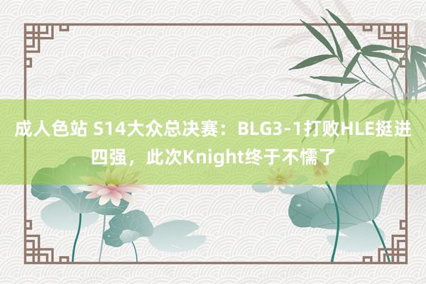 成人色站 S14大众总决赛：BLG3-1打败HLE挺进四强，此次Knight终于不懦了