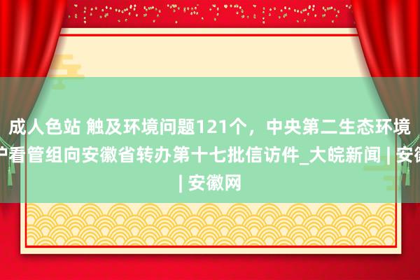 成人色站 触及环境问题121个，中央第二生态环境保护看管组向安徽省转办第十七批信访件_大皖新闻 | 安徽网