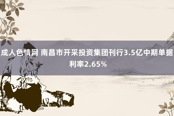 成人色情网 南昌市开采投资集团刊行3.5亿中期单据 利率2.65%