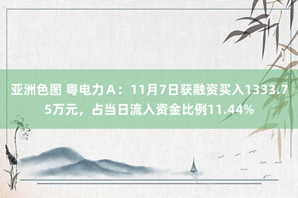 亚洲色图 粤电力Ａ：11月7日获融资买入1333.75万元，占当日流入资金比例11.44%