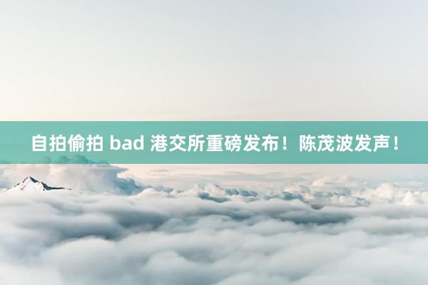 自拍偷拍 bad 港交所重磅发布！陈茂波发声！