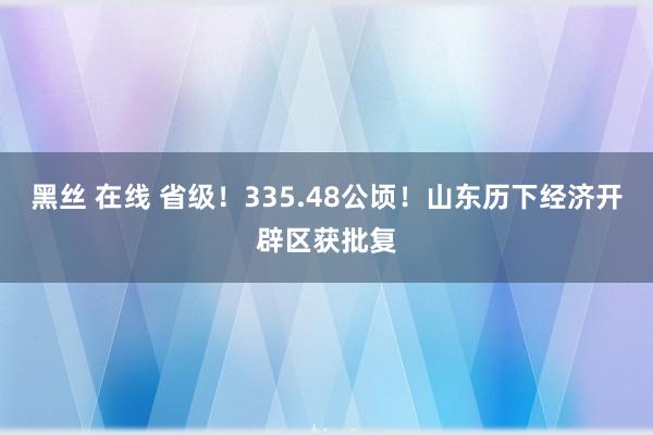 黑丝 在线 省级！335.48公顷！山东历下经济开辟区获批复