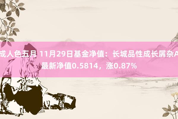 成人色五月 11月29日基金净值：长城品性成长羼杂A最新净值0.5814，涨0.87%