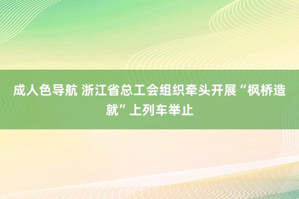 成人色导航 浙江省总工会组织牵头开展“枫桥造就”上列车举止