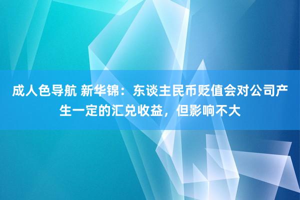 成人色导航 新华锦：东谈主民币贬值会对公司产生一定的汇兑收益，但影响不大