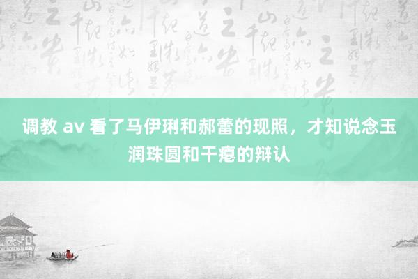 调教 av 看了马伊琍和郝蕾的现照，才知说念玉润珠圆和干瘪的辩认