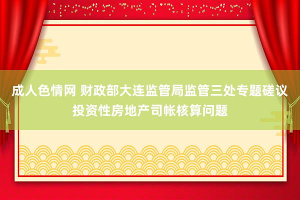 成人色情网 财政部大连监管局监管三处专题磋议投资性房地产司帐核算问题