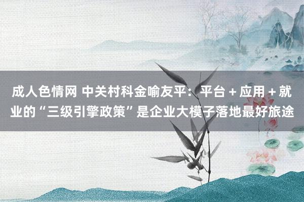 成人色情网 中关村科金喻友平：平台＋应用＋就业的“三级引擎政策”是企业大模子落地最好旅途