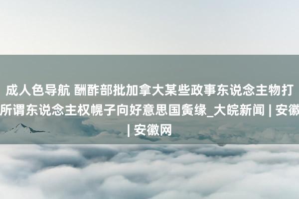 成人色导航 酬酢部批加拿大某些政事东说念主物打着所谓东说念主权幌子向好意思国夤缘_大皖新闻 | 安徽网