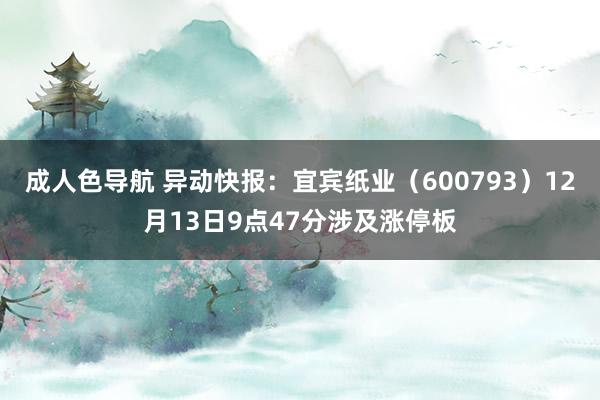 成人色导航 异动快报：宜宾纸业（600793）12月13日9点47分涉及涨停板