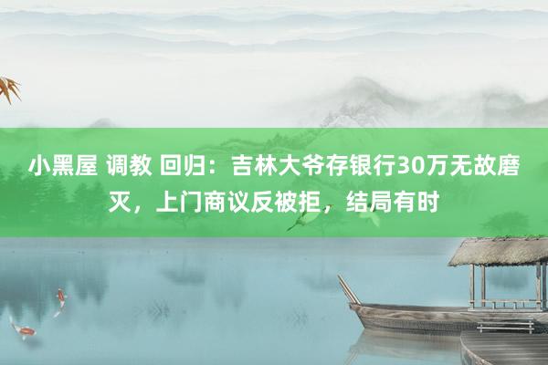 小黑屋 调教 回归：吉林大爷存银行30万无故磨灭，上门商议反被拒，结局有时