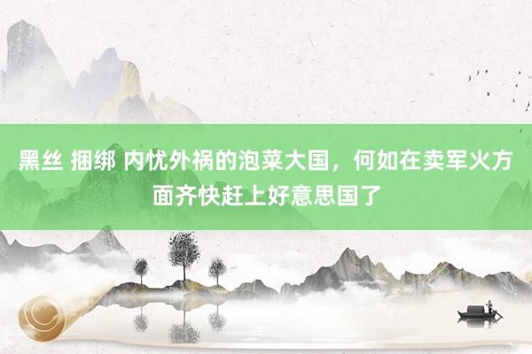 黑丝 捆绑 内忧外祸的泡菜大国，何如在卖军火方面齐快赶上好意思国了