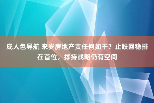 成人色导航 来岁房地产责任何如干？止跌回稳排在首位，撑持战略仍有空间