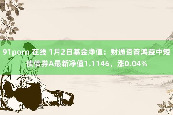 91porn 在线 1月2日基金净值：财通资管鸿益中短债债券A最新净值1.1146，涨0.04%