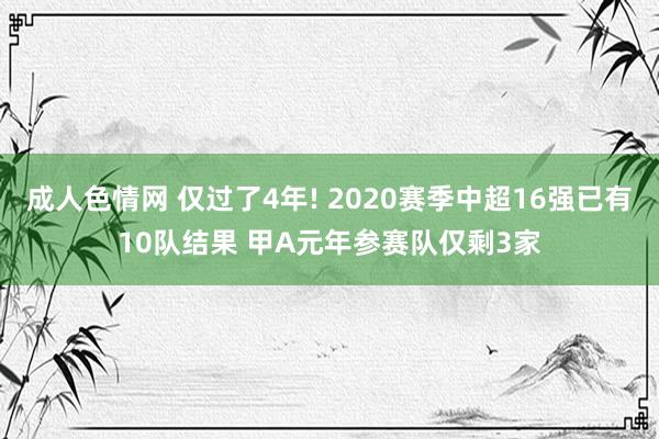 成人色情网 仅过了4年! 2020赛季中超16强已有10队结果 甲A元年参赛队仅剩3家