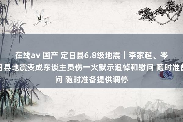 在线av 国产 定日县6.8级地震｜李家超、岑浩辉对定日县地震变成东谈主员伤一火默示追悼和慰问 随时准备提供调停