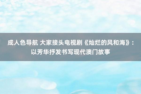 成人色导航 大家接头电视剧《灿烂的风和海》：以芳华抒发书写现代澳门故事