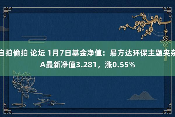 自拍偷拍 论坛 1月7日基金净值：易方达环保主题夹杂A最新净值3.281，涨0.55%