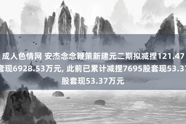 成人色情网 安杰念念鞭策新建元二期拟减捏121.47万股套现6928.53万元， 此前已累计减捏7695股套现53.37万元