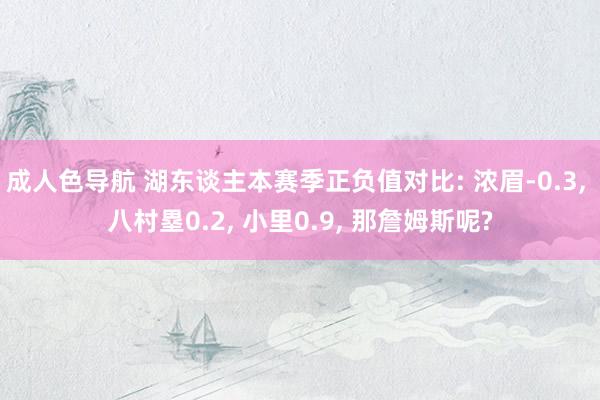 成人色导航 湖东谈主本赛季正负值对比: 浓眉-0.3， 八村塁0.2， 小里0.9， 那詹姆斯呢?