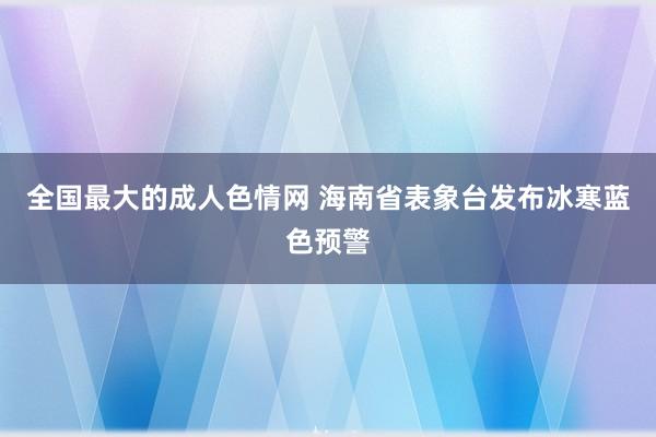 全国最大的成人色情网 海南省表象台发布冰寒蓝色预警