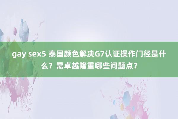 gay sex5 泰国颜色解决G7认证操作门径是什么？需卓越隆重哪些问题点？